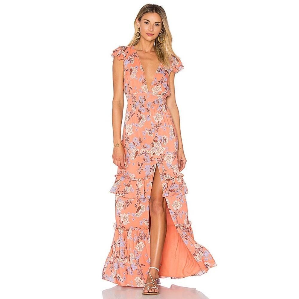 ALE BY ALESSANDRA x REVOLVE Lina Maxi Dress Women's Iris Floral Size Small
